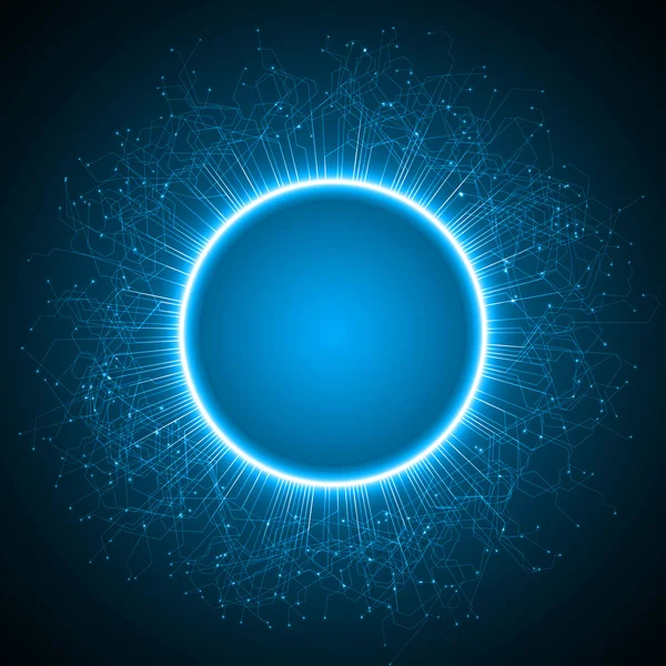 Energy ring and lines. blue version. — Stock Vector