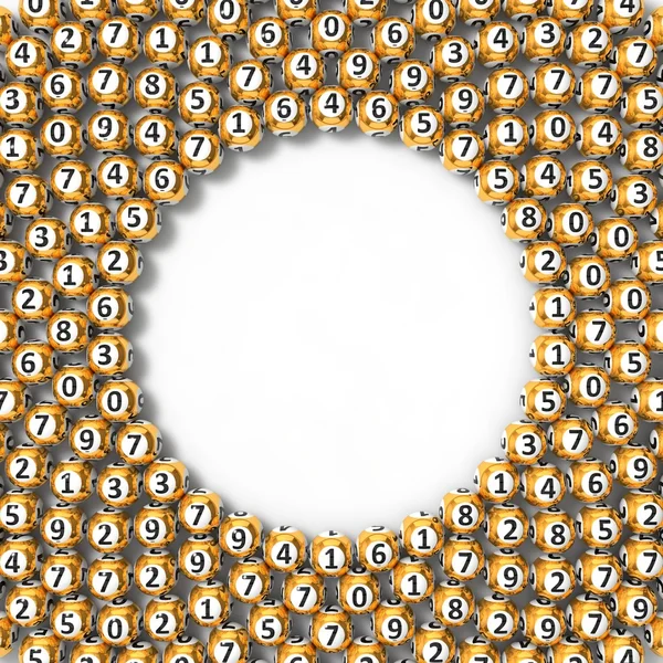 3D illustratie van loterij ballen. circulaire gesorteerd op. — Stockfoto