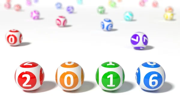 3D ilustracja loterii kulek. słowo z kulkami loterii — Zdjęcie stockowe