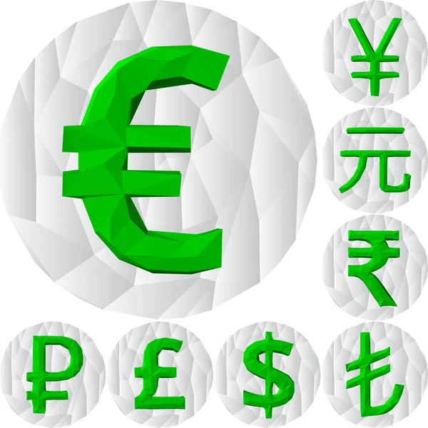 Polygonal valuta tecken. — Stock vektor