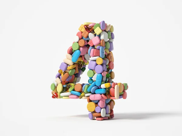 Diferentes Píldoras Pila Forma Número Adecuado Para Temas Medicina Salud — Foto de Stock
