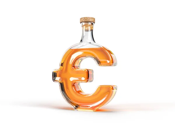 Eurovormige Fles Met Whisky Binnenin Illustratie Geschikt Koken Geschikt Voor — Stockfoto