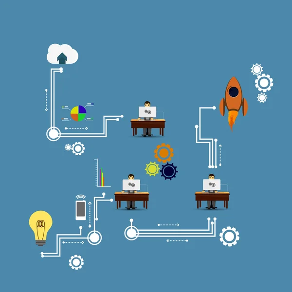 Infográfico de funcionários de escritório —  Vetores de Stock