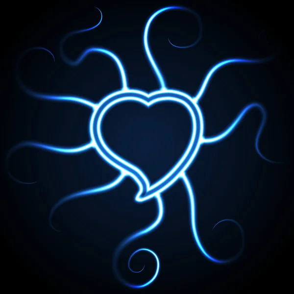 Forme de coeur bleu brillant — Image vectorielle