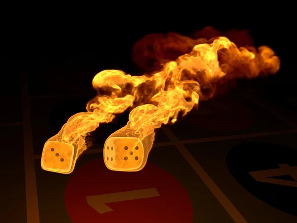 Burning dices — Stock Photo, Image