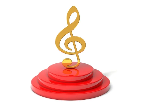 Golden music symbol on platform — Stock Photo, Image