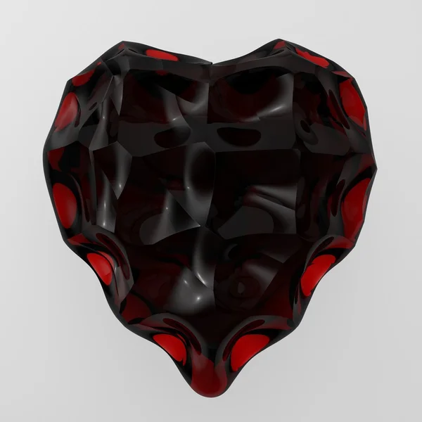 Kırmızı kalp şeklinde mücevher illüstrasyon — Stok fotoğraf