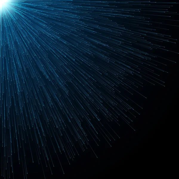 Released particles with light beam. — Stock Photo, Image