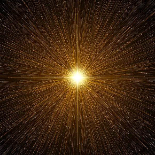 Released particles with light beam. — Stock Photo, Image