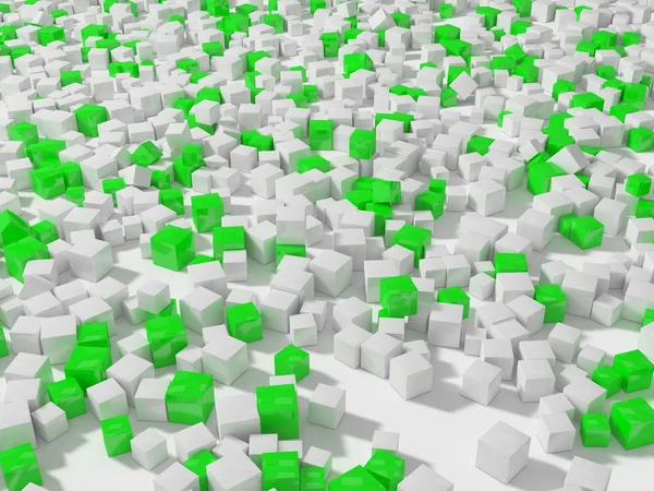Witte en groene kubussen — Stockfoto