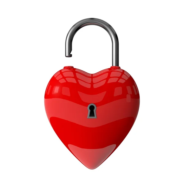 3d padlock of red heart — Stock Photo, Image