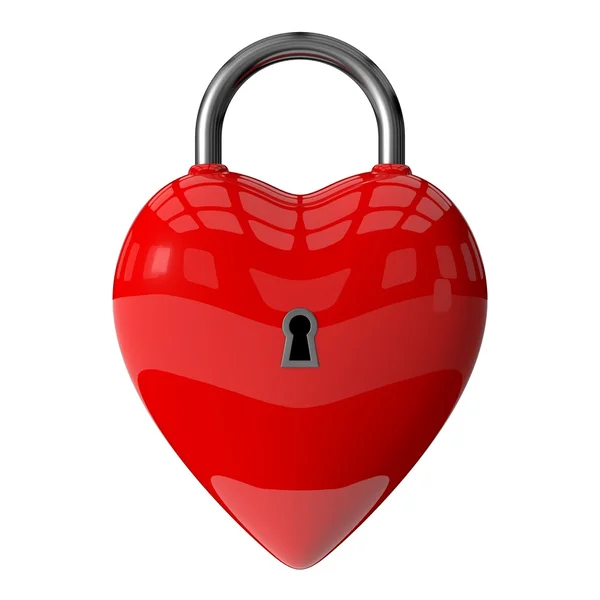 3d padlock of red heart — Stock Photo, Image