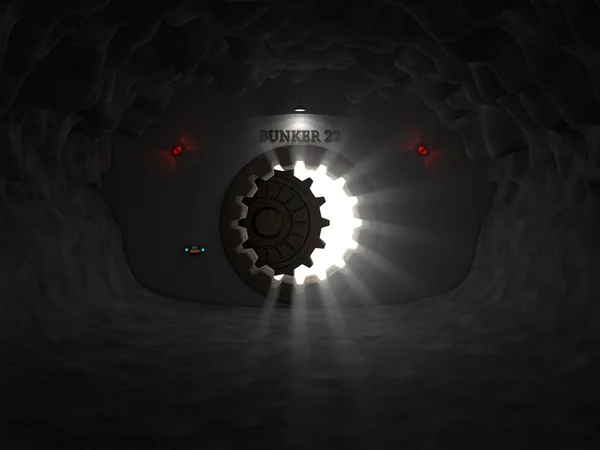 Bunkereingang in Höhle. — Stockfoto
