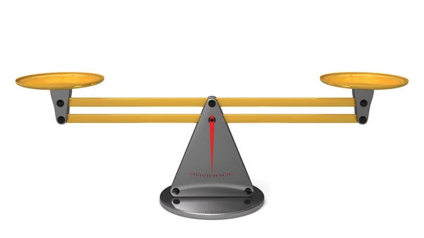 Diseño 3d de escalas simples, versión dorada equilibrada — Foto de Stock