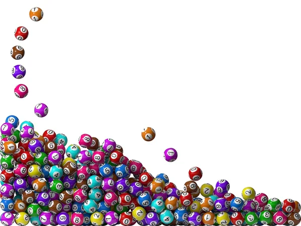 Pila de bolas de lotería, llenando desde el lado izquierdo — Foto de Stock