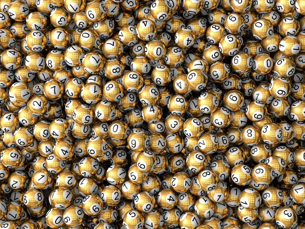 Golden lottery balls — Stock Photo, Image