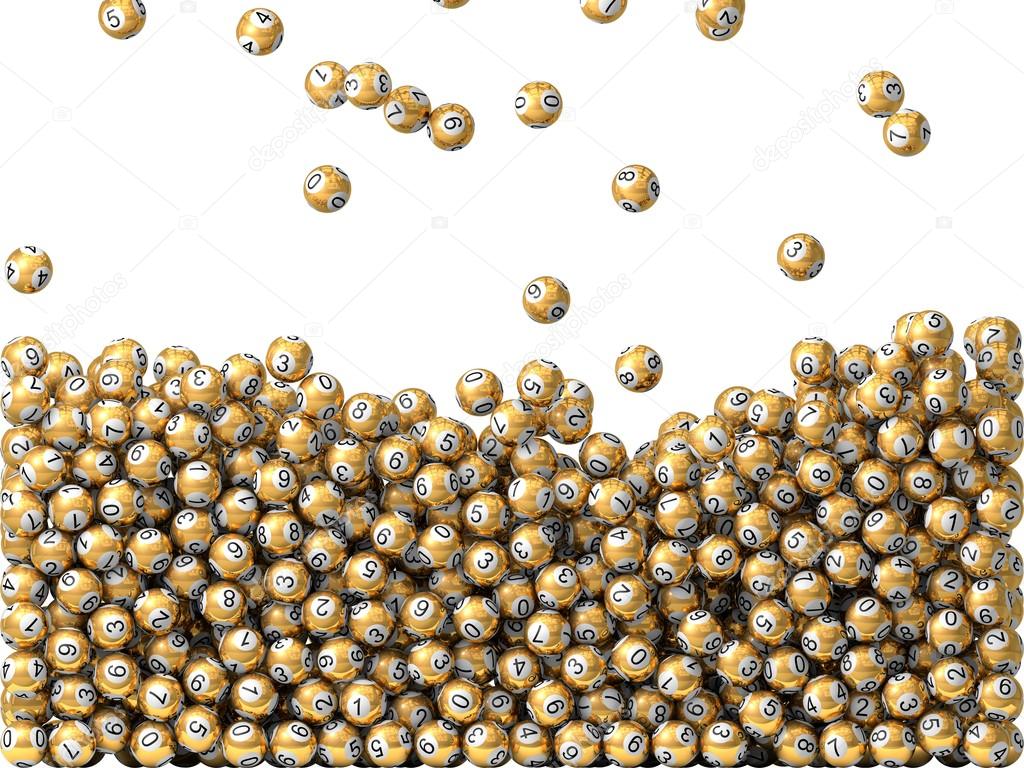golden lottery balls rain