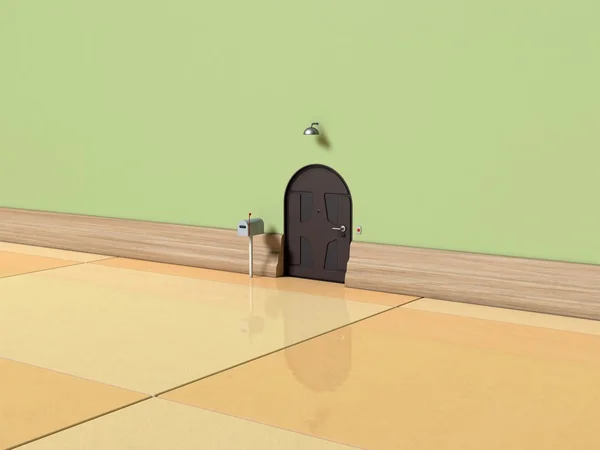 Illustration maison souris 3d avec porte — Photo