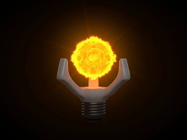미래 나노 태양 램프입니다. 헐리우드의 대 태양 크기의 나노를 생성 — 스톡 사진