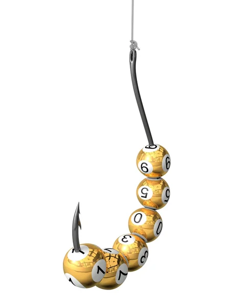 Lottery balls on bait — Stock Photo, Image
