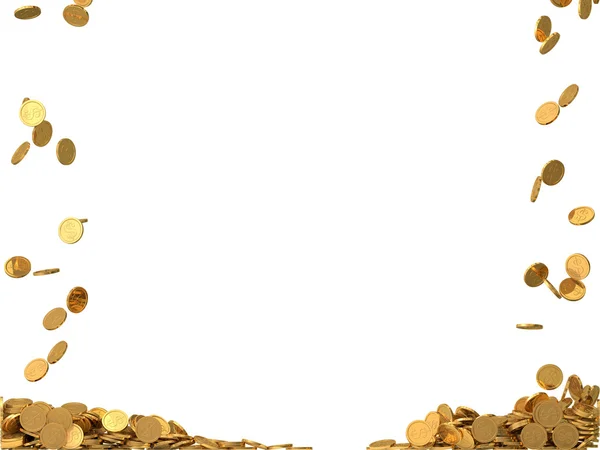 Zaokrąglone złote monety z symbolem dolara. — Zdjęcie stockowe