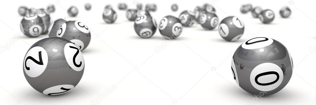 lottery balls with depth of field. (chrome balls version)