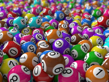 lottery balls with depth of field clipart