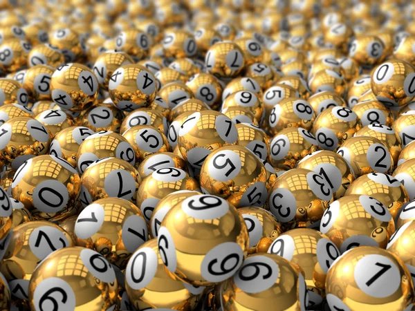 Golden lottery balls. — Stock Photo, Image