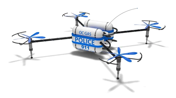 Polisen drone. Beväpnad med pepparspray. — Stockfoto