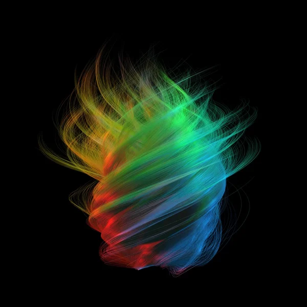 Magical hairs. colorful lines, twisting lines version. — Stock Photo, Image