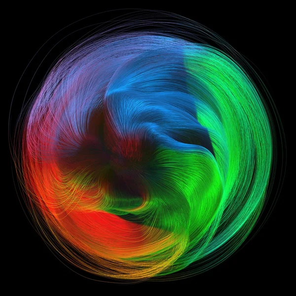 Magical hairs. colorful lines, vortex version. — Stock Photo, Image