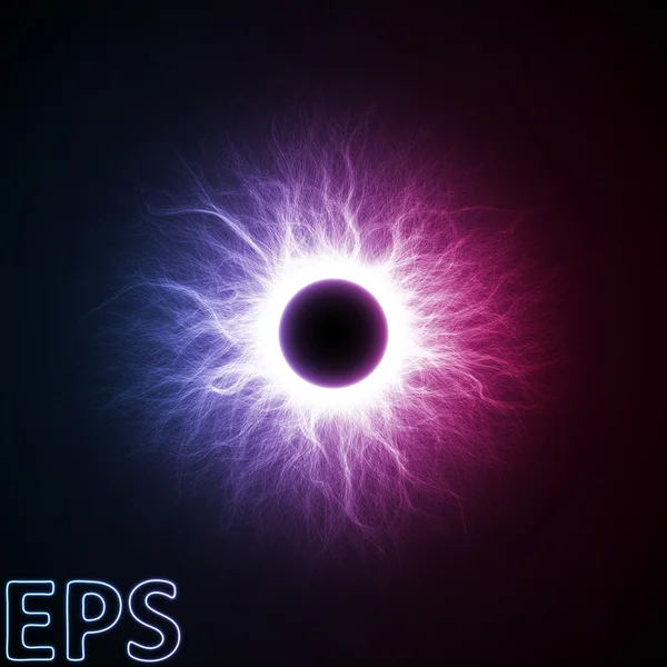 Eclipse de energía mágica. venas de energía de centro a exterior. dua — Vector de stock