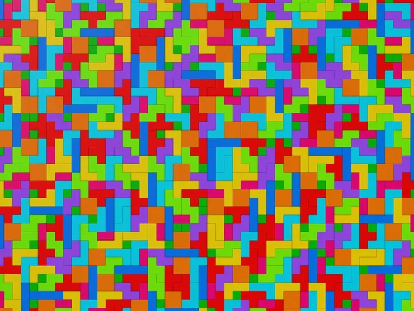 随机彩色三维块体 — 图库照片