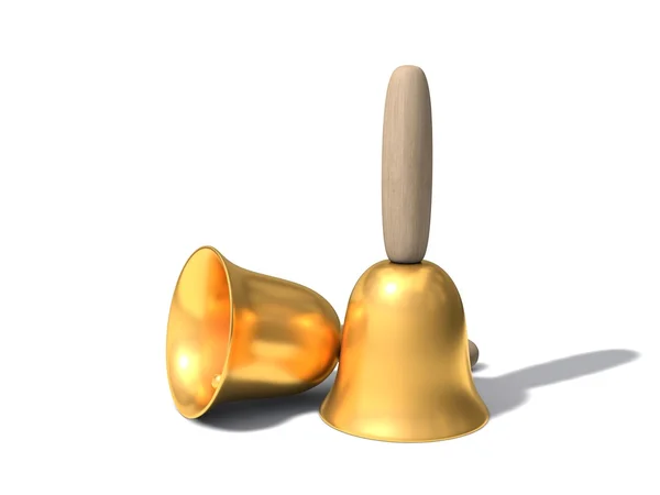 3d 황금 handbells. — 스톡 사진