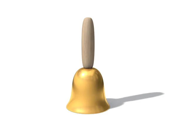 3D złoty dzwonek ręczny — Zdjęcie stockowe