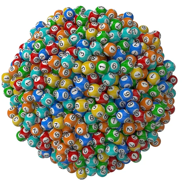 Pilha de bolas de loteria. versão grande pilha . — Fotografia de Stock