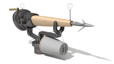 3d harpoon cannon design clipart