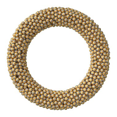 3B piyango topları yığın. Altın sürüm.