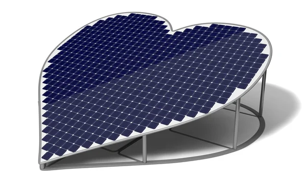 Panel słoneczny w kształcie serca — Zdjęcie stockowe