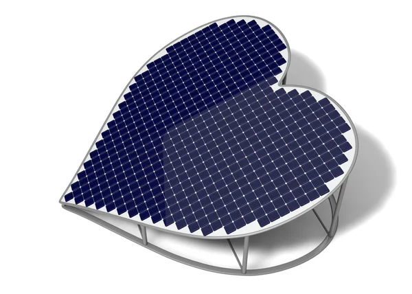 Heart shaped solar panel — Stock Photo, Image