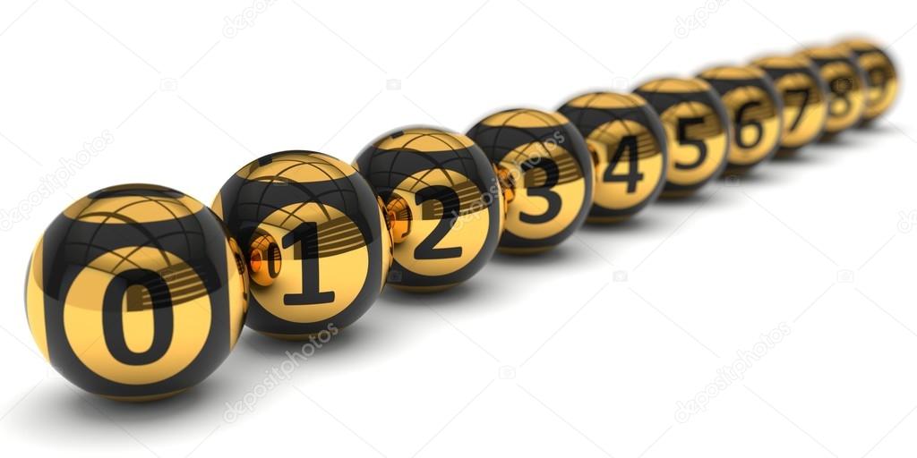 set of  lottery balls. black and golden version.