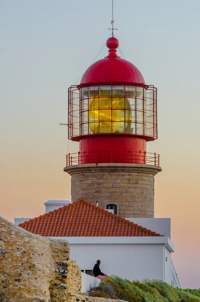 Majáku na Cabo de Sao Vicente, Portugalsko Stock Fotografie