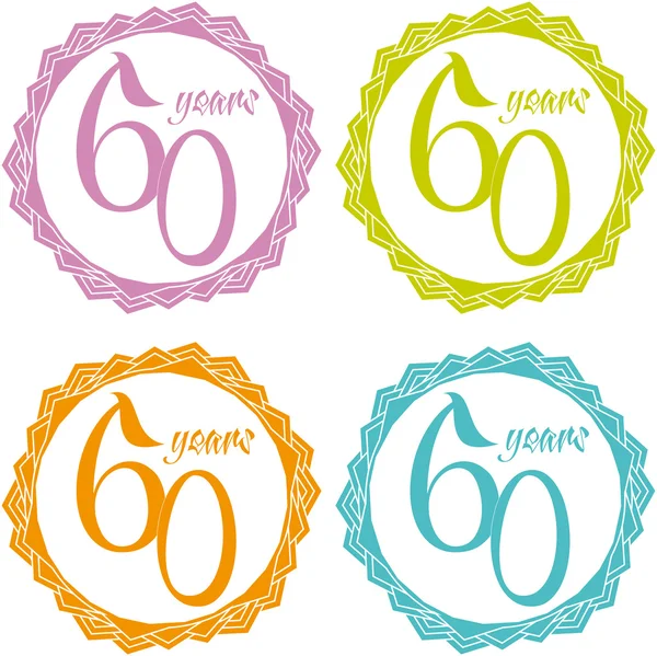 60 anos — Vetor de Stock