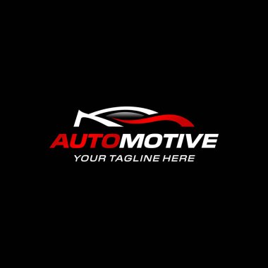 Otomotiv logosu. Otomobil aracı. Otomotiv, satış, araba kiralama, garaj, yarış, araba tamiri, modifikasyon, atölye, araba tamirhanesi, tamir. İzole logo vektör ilhamı. Grafik tasarımı