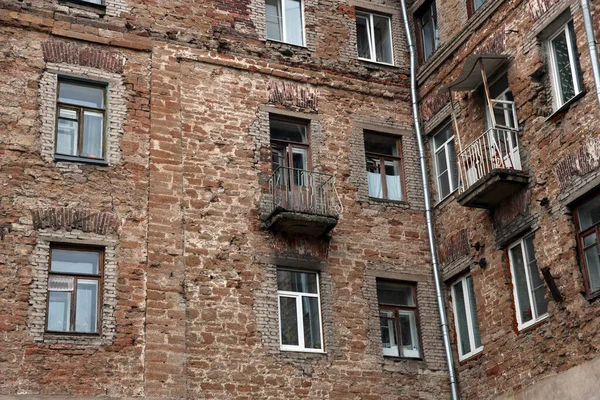 Brick Wall Old Residential Building Old Town — Stock Photo, Image