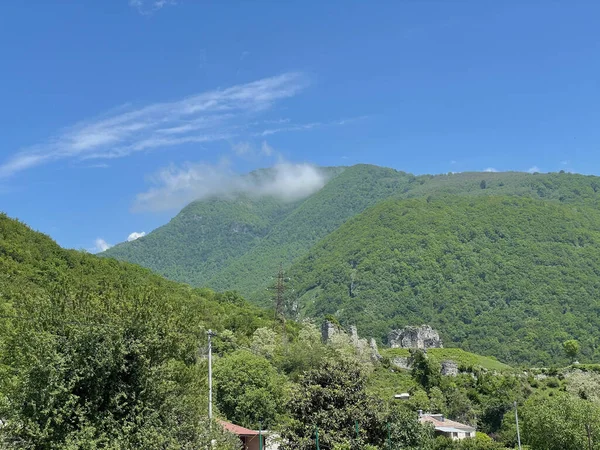 Horská Krajina Pevnost Bzyb Abcházii — Stock fotografie