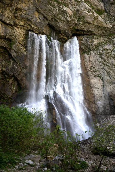 landscape waterfall in the mountains, Gegsky waterfall in Abkhazia near Lake Ritsa