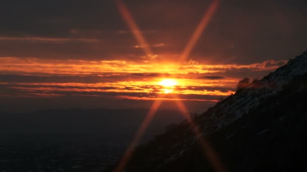 Gold solnedgång tidsinställd 4k — Stockvideo