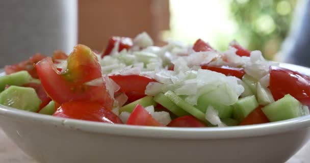 Fazendo salada macro 4k — Vídeo de Stock