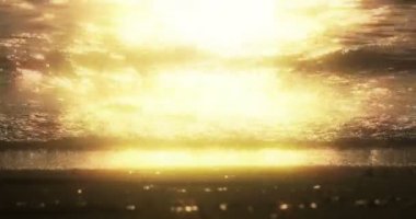 Sunset bulvarında bir sakin ve huzurlu deniz 4k